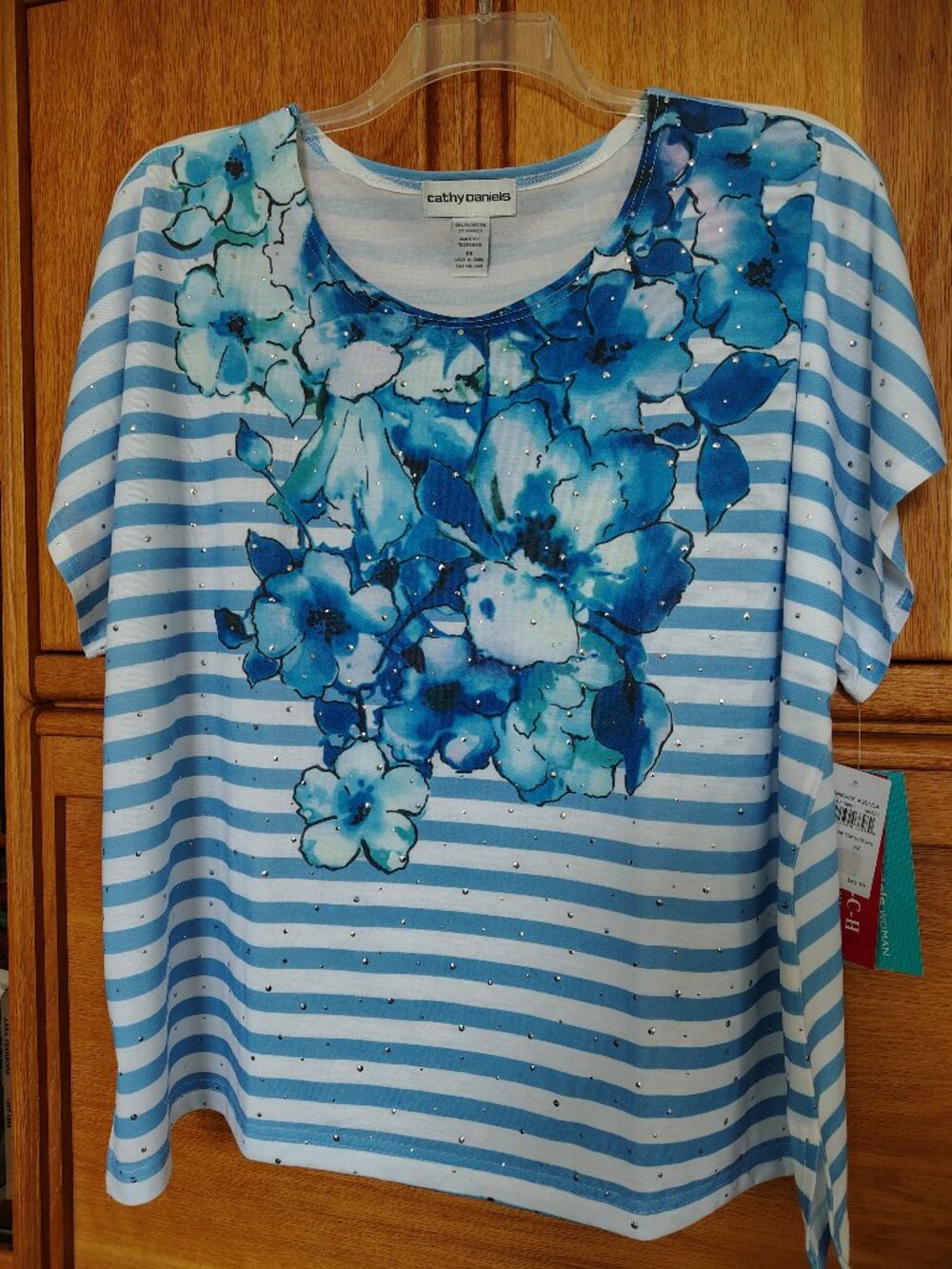 NWT CATHY DANIELS DRESSY T SHIRT WOMENS PLUS 3X